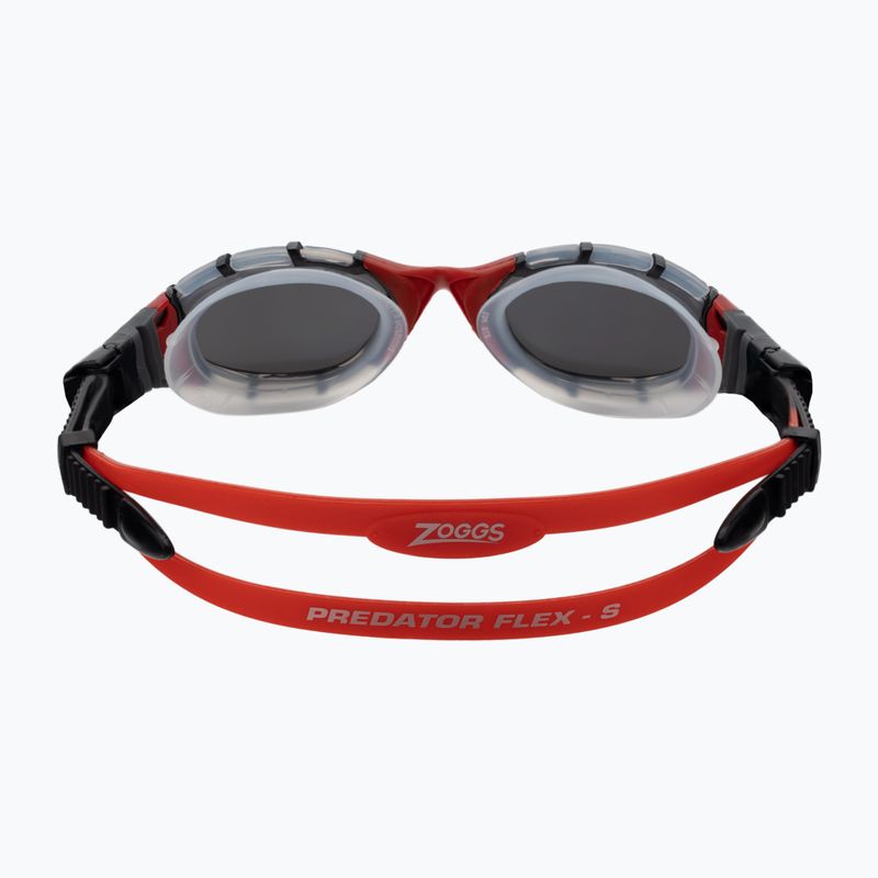Zoggs Predator Flex Titanium clear/red/mirrored smoke swimming goggles 461054 5