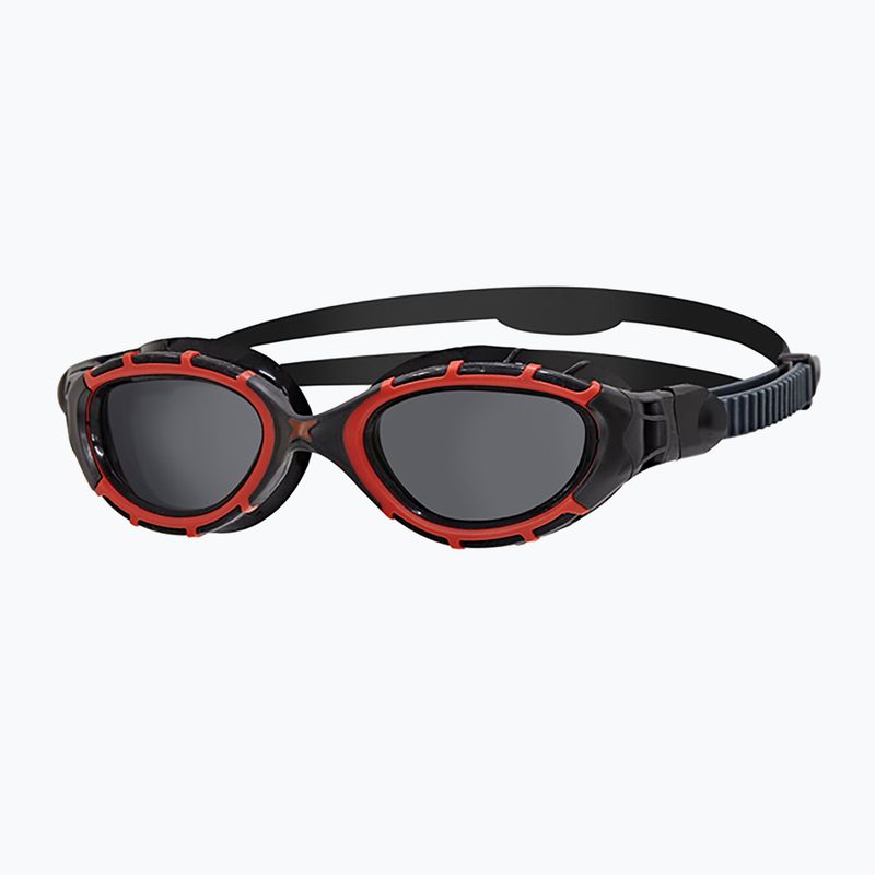 Zoggs Predator Flex Polarised red/ black/ smoke polarised swimming goggles