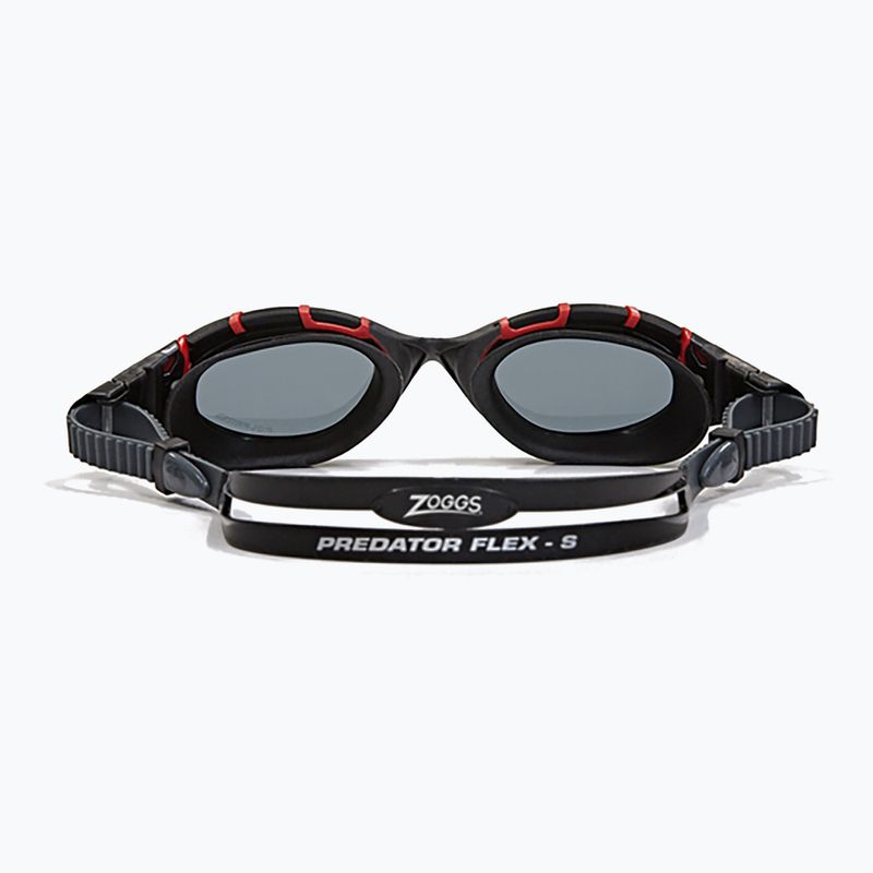 Zoggs Predator Flex Polarised red/ black/ smoke polarised swimming goggles 3