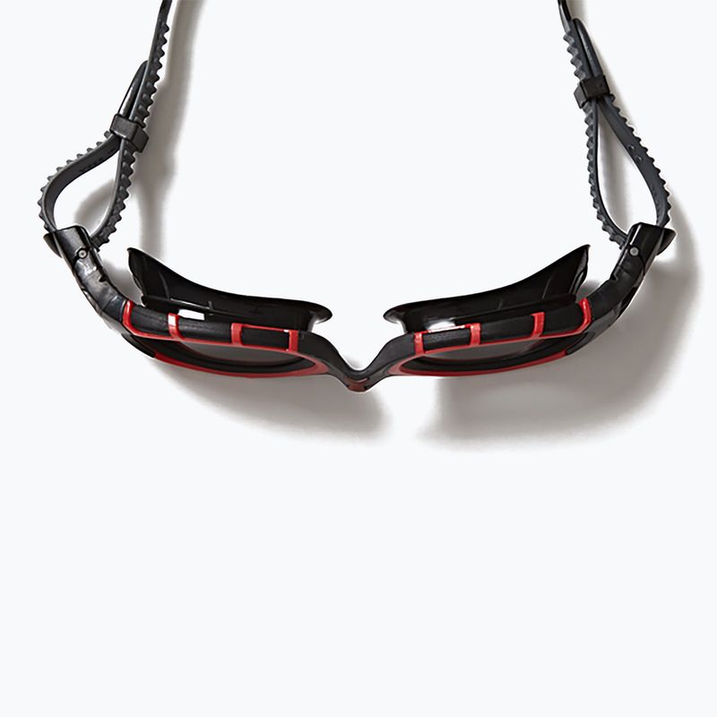 Zoggs Predator Flex Polarised red/ black/ smoke polarised swimming goggles 4