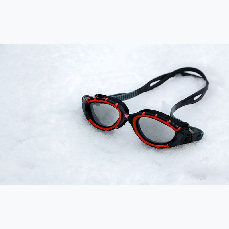 Zoggs Predator Flex Polarised red/ black/ smoke polarised swimming goggles 8