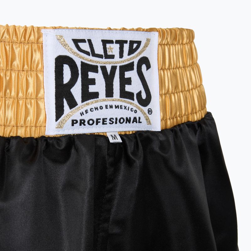 Cleto Reyes men's Satin Boxing shorts black/gold 3