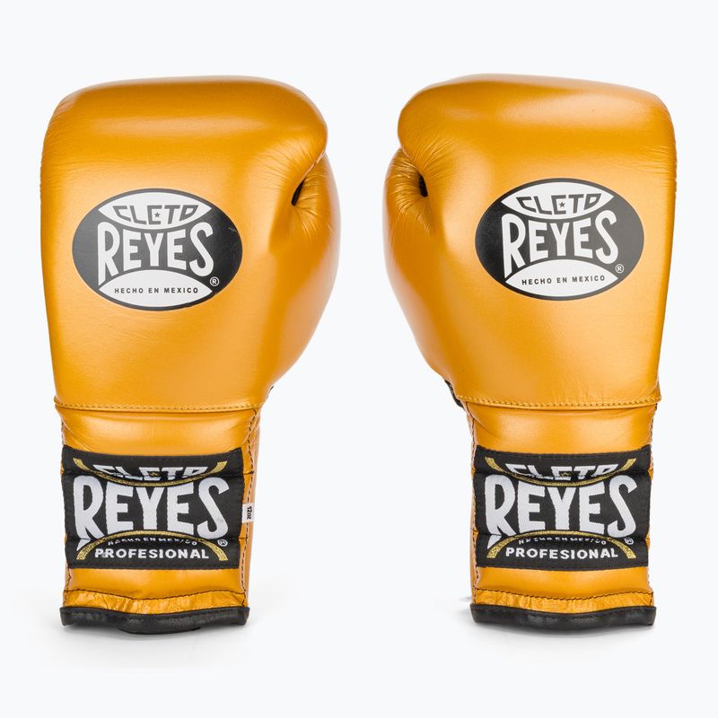 Cleto Reyes Lace Up Sparring boxing gloves gold 2