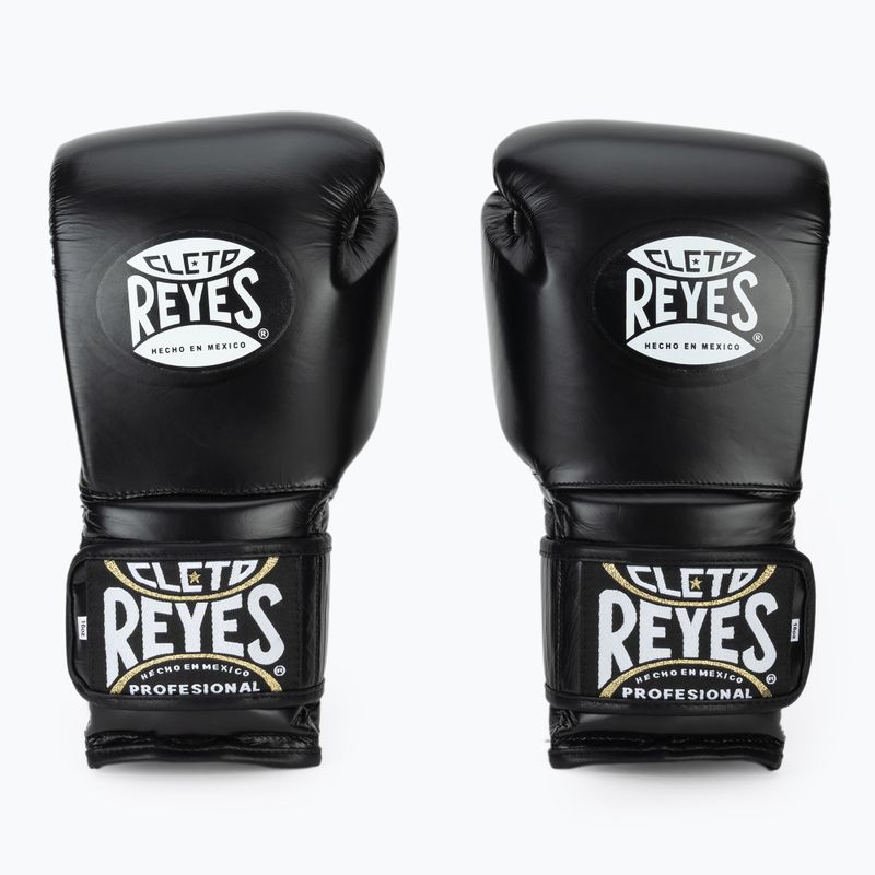 Boxing gloves Cleto Reyes Velcro Sparring black silver 2