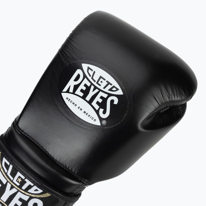 Boxing gloves Cleto Reyes Velcro Sparring black silver 5
