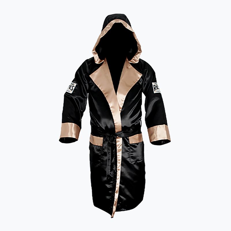 Cleto Reyes Satin Boxing Hoodie black/gold dressing gown 2