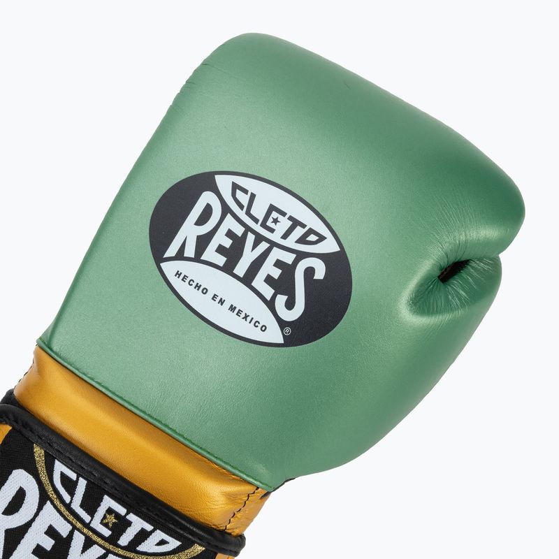 Cleto Reyes Velcro Sparring metallic green/gold wbc boxing gloves 5