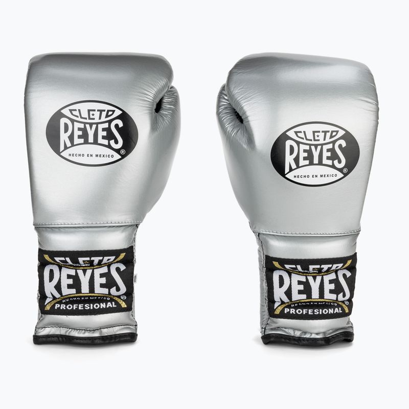 Cleto Reyes Lace Up Sparring boxing gloves silver 2