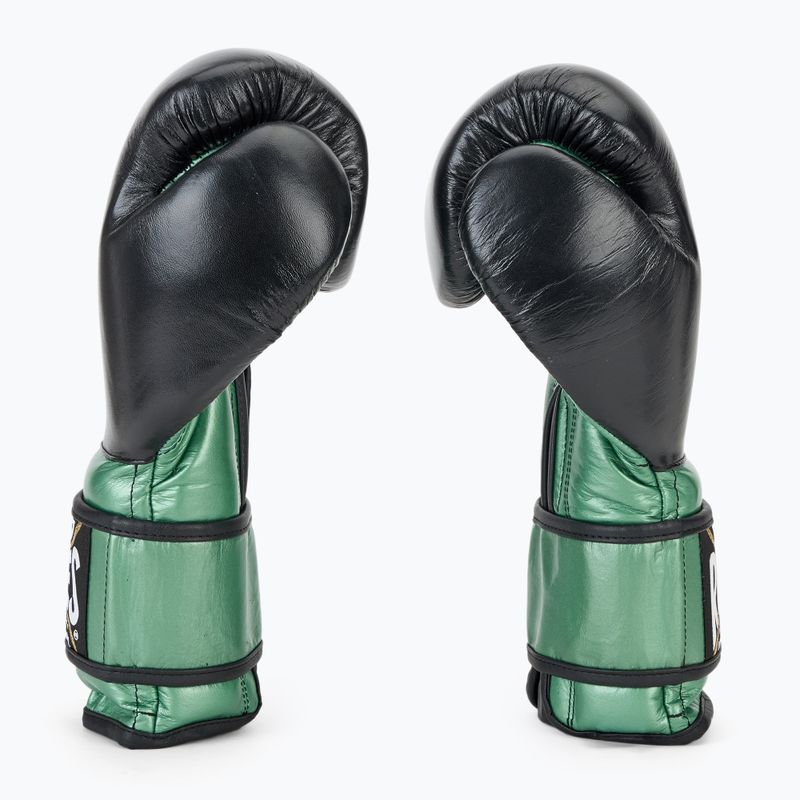 Cleto Reyes Velcro Sparring green metallic pistachio/black boxing gloves 4