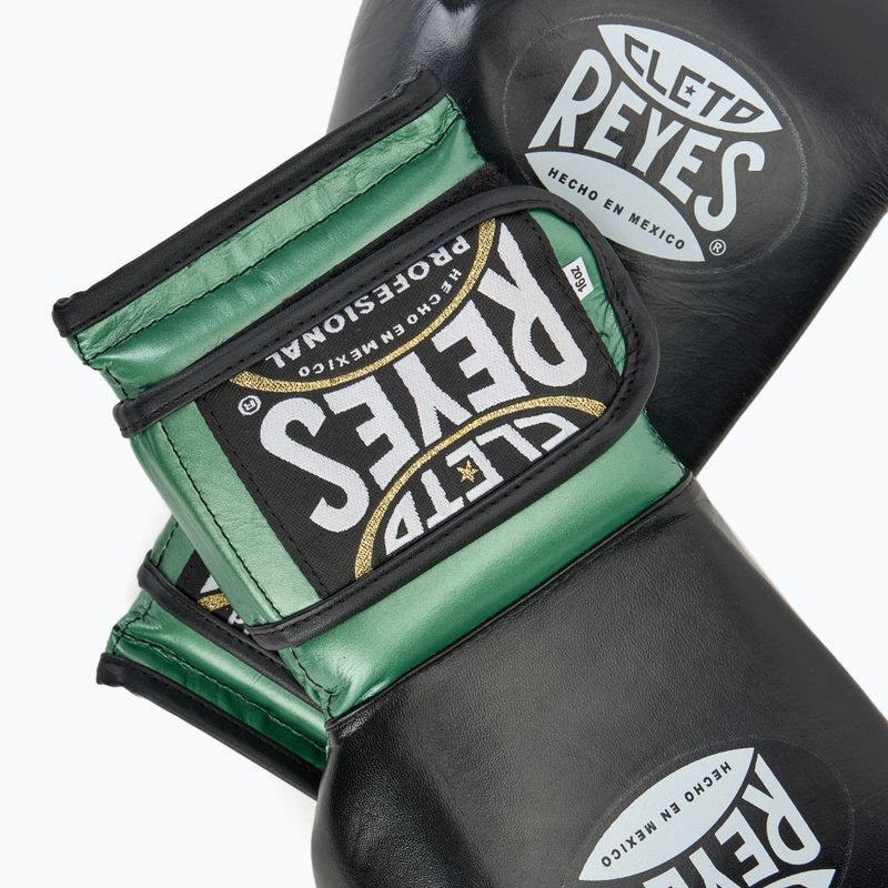 Cleto Reyes Velcro Sparring green metallic pistachio/black boxing gloves 5