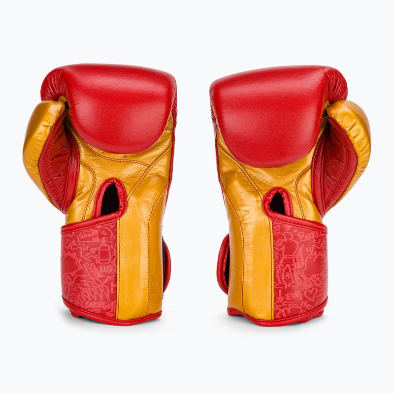 Cleto Reyes High Precision Training Leather red/gold boxing gloves 3