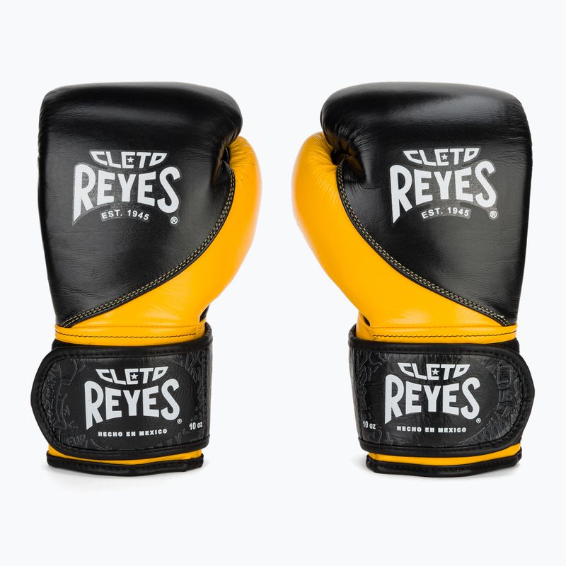 Cleto Reyes High Precision Training Leather black/yellow boxing gloves 2