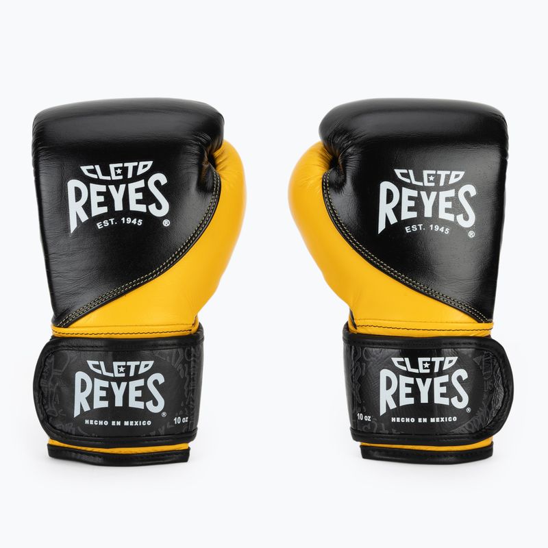 Boxing gloves Cleto Reyes High Precision Training Leather black yellow 2
