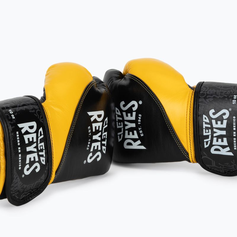 Boxing gloves Cleto Reyes High Precision Training Leather black yellow 7