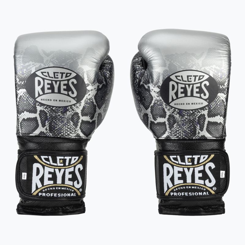 Cleto Reyes Velcro Sparring silver/black boxing gloves 2