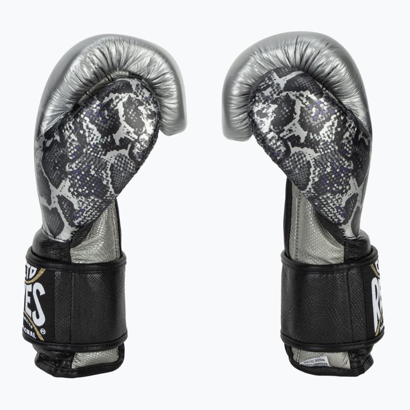 Cleto Reyes Velcro Sparring silver/black boxing gloves 4