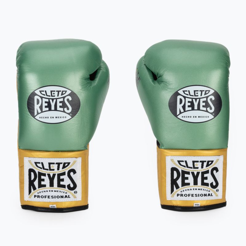 Boxing gloves Cleto Reyes Boxing Gloves creen metalik/gold 2