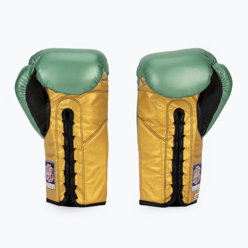 Boxing gloves Cleto Reyes Boxing Gloves creen metalik/gold 3