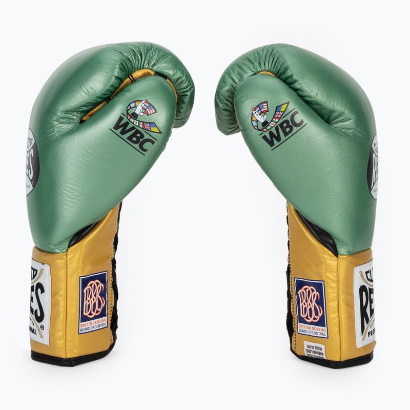Boxing gloves Cleto Reyes Boxing Gloves creen metalik/gold 4