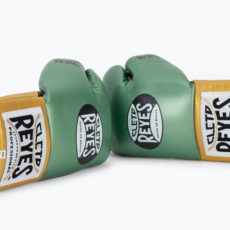 Boxing gloves Cleto Reyes Boxing Gloves creen metalik/gold 7