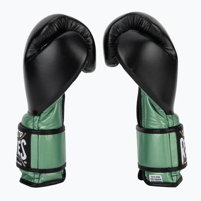 Cleto Reyes Velcro Sparring green metallic/black boxing gloves 3