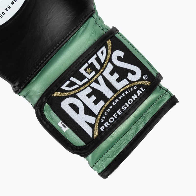 Cleto Reyes Velcro Sparring green metallic/black boxing gloves 5