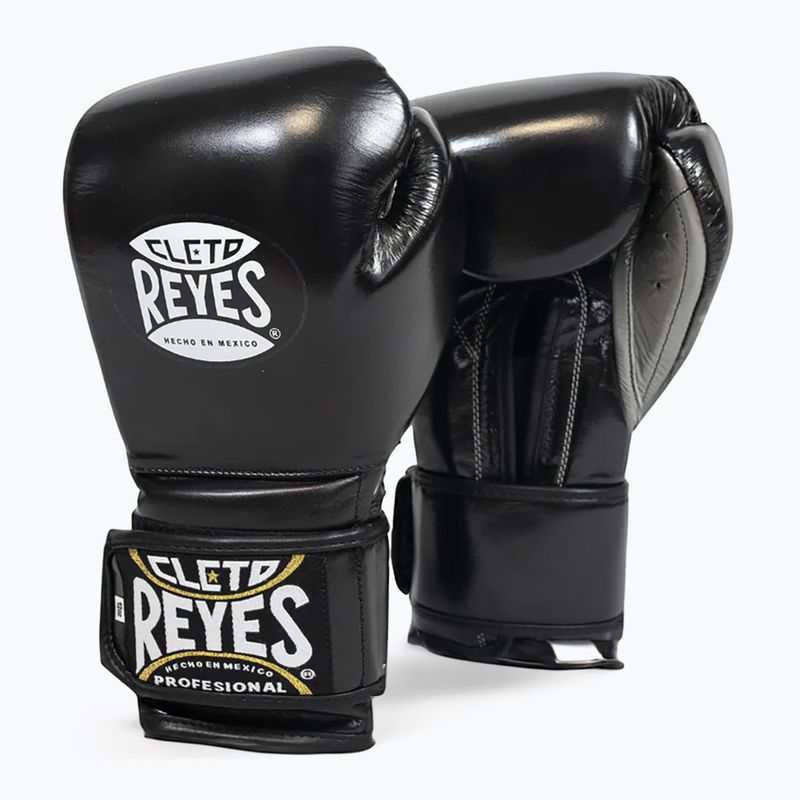 Cleto Reyes Velcro Sparring black/silver boxing gloves