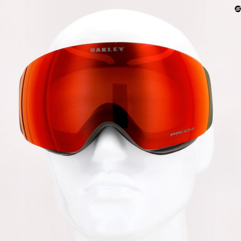 Oakley Flight Deck dark brush crystal/prizm snow torch iridium ski goggles OO7064-C1 8