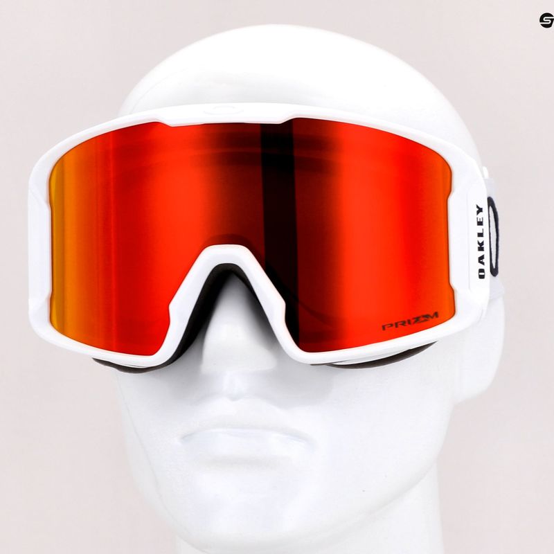 Oakley Line Miner matte white/prizm snow torch iridium ski goggles OO7070-13 7