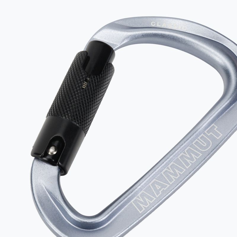 Climbing carabiner Mammut Classic HMS Twistlock Plus light grey 3