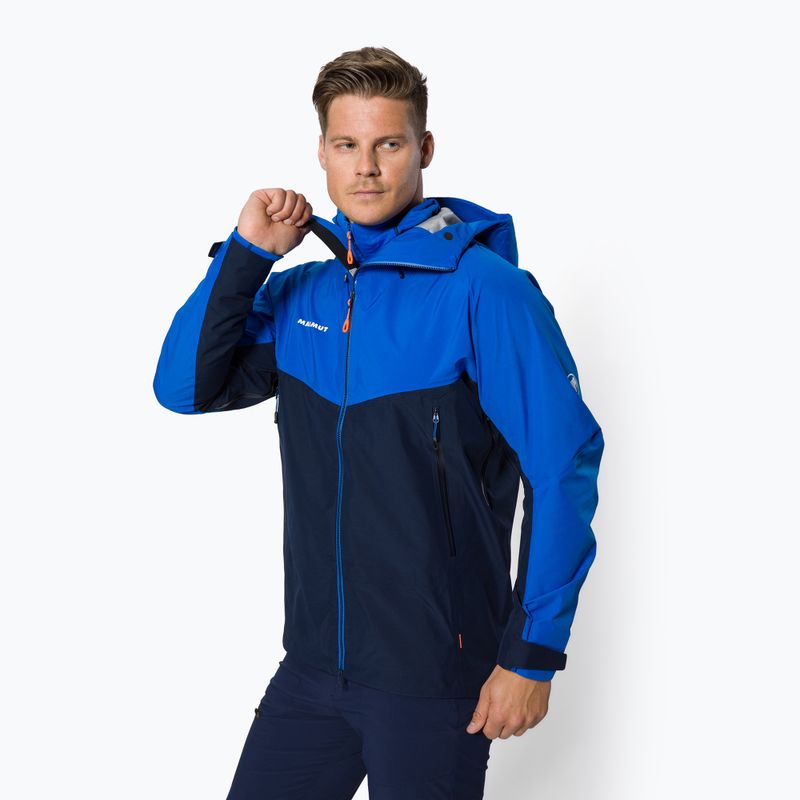 Mammut Crater HS men's rain jacket blue and navy