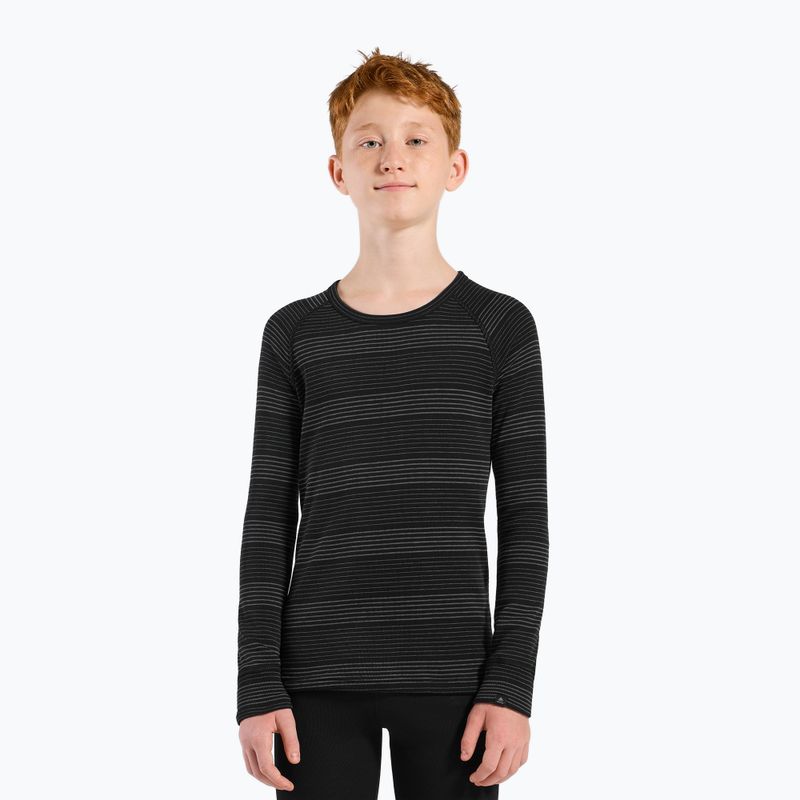 Children's thermal underwear ODLO Active Warm Eco Long black/grey melange 2
