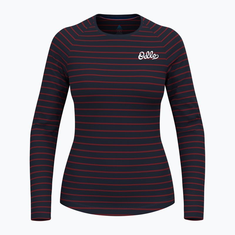 Women's thermal top ODLO Warm Originals Stripes Bl Top Crew Neck dark saphire 4
