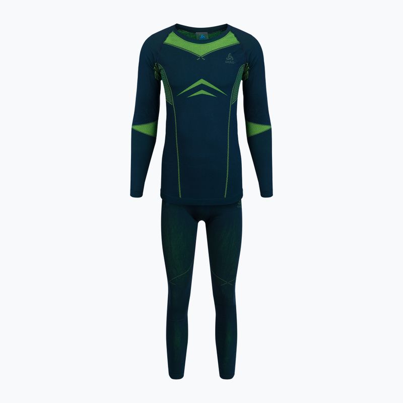 Men's thermal underwear ODLO Fundamentals Performance Warm Long green/green 196082/21022