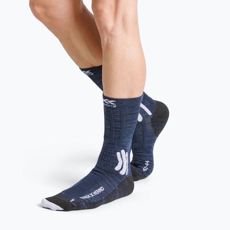 Women's socks X-Socks Trek X Merino midnight blue/arctic white 4