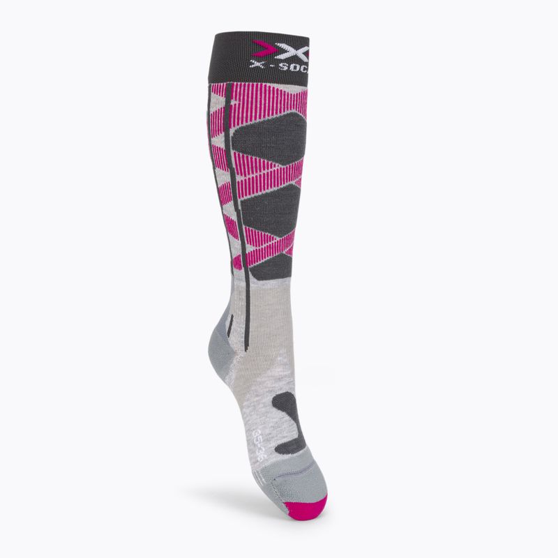 Women's ski socks X-Socks Ski Control 4.0 grey-pink XSSSKCW19W 2