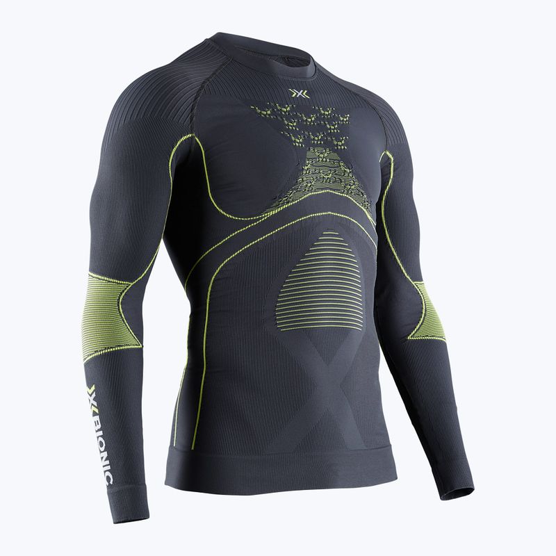 Men's thermal active sweatshirt X-Bionic Energy Accumulator 4.0 charcoal/yellow
