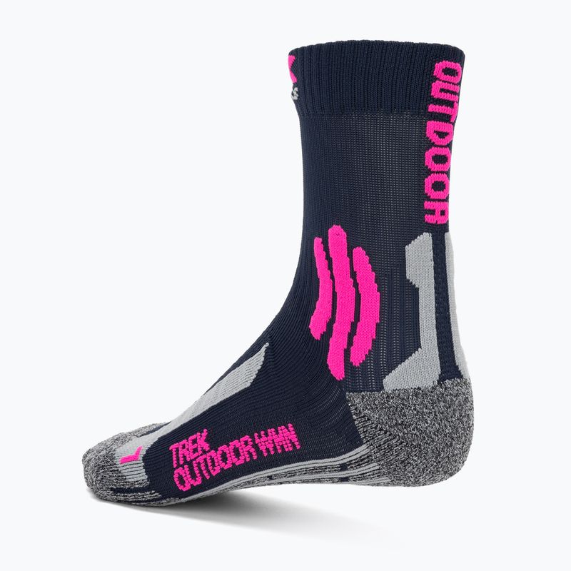 Women's socks X-Socks Trek Outdoor midnight blue/pink/lt grey melange 2