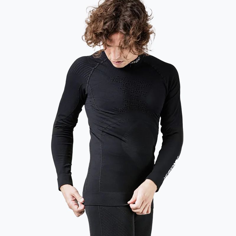Men's thermal active sweatshirt X-Bionic Energy Accumulator 4.0 Turtle Neck opal black/arctic white