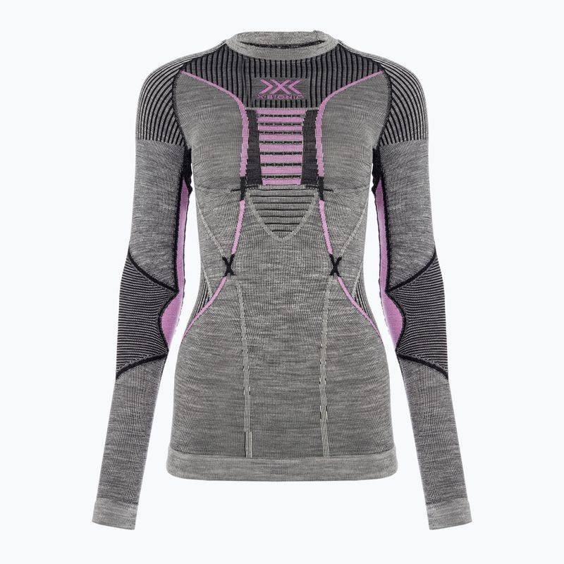 Women's thermoactive sweatshirt X-Bionic Merino black/grey/magnolia