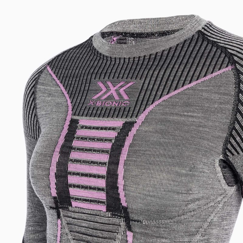 Women's thermal active sweatshirt X-Bionic Merino black/grey/magnolia 3