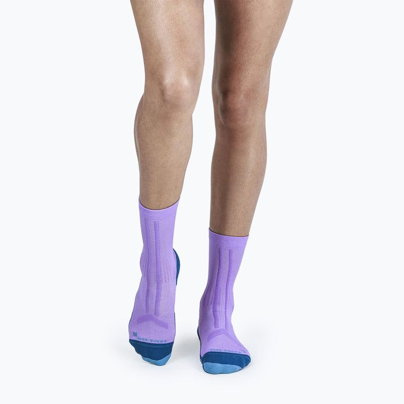 Women's X-Socks Trailrun Discover Crew orchid/sunset blue running socks 3