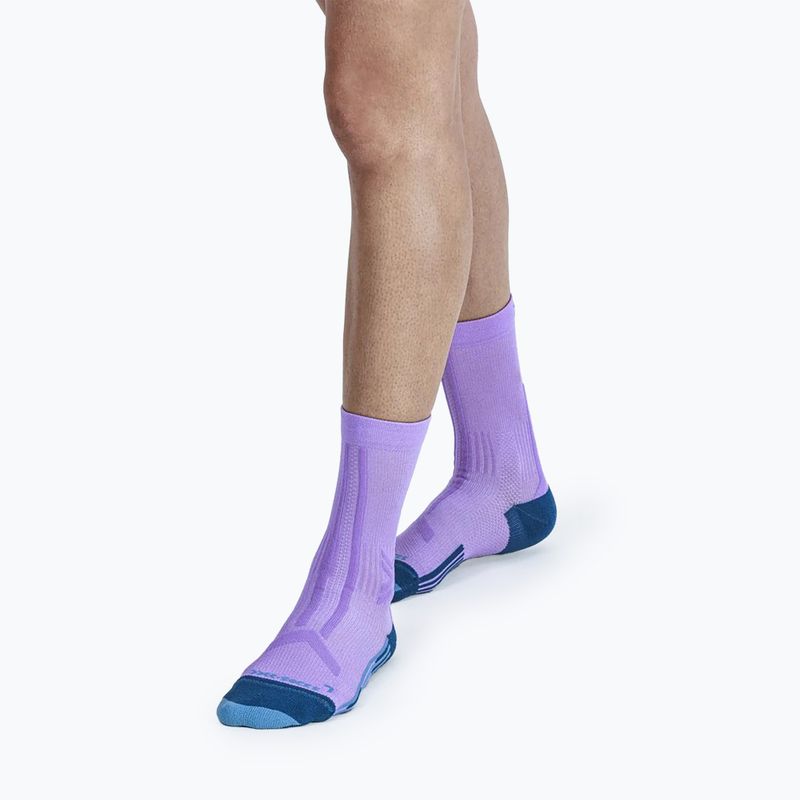 Women's X-Socks Trailrun Discover Crew orchid/sunset blue running socks 4