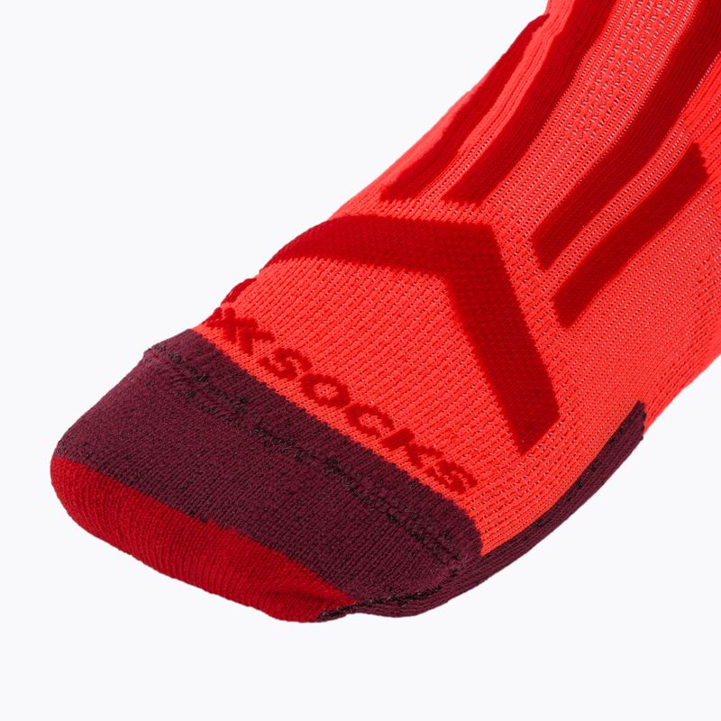 Men's socks X-Socks Trailrun Perform Crew fluo red/namib red 4