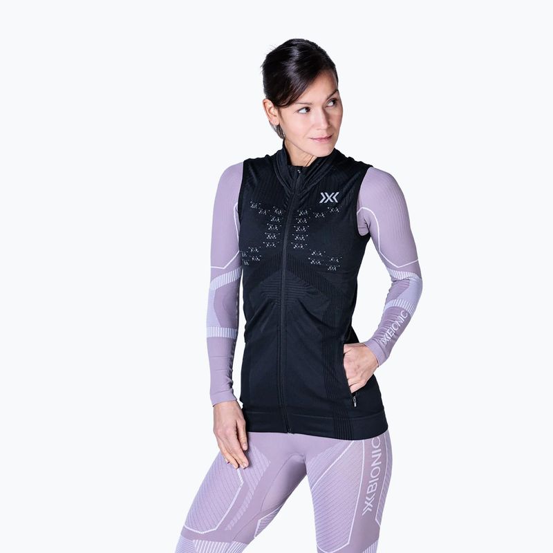 Women's X-Bionic Energy Accumulator Light Full Zip black/light grey sleeveless top