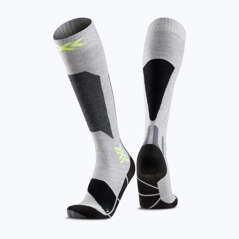 Ski socks X-Socks Ski Discover Otc rhino grey/canary