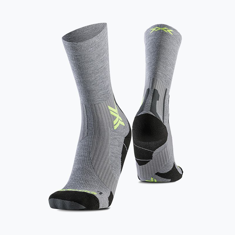 X-Socks Run Perform Warm Crew socks rhino grey/canary