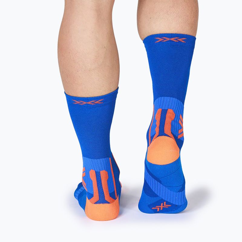 X-Socks Run Perform Warm Crew twyce blue/orange socks 3