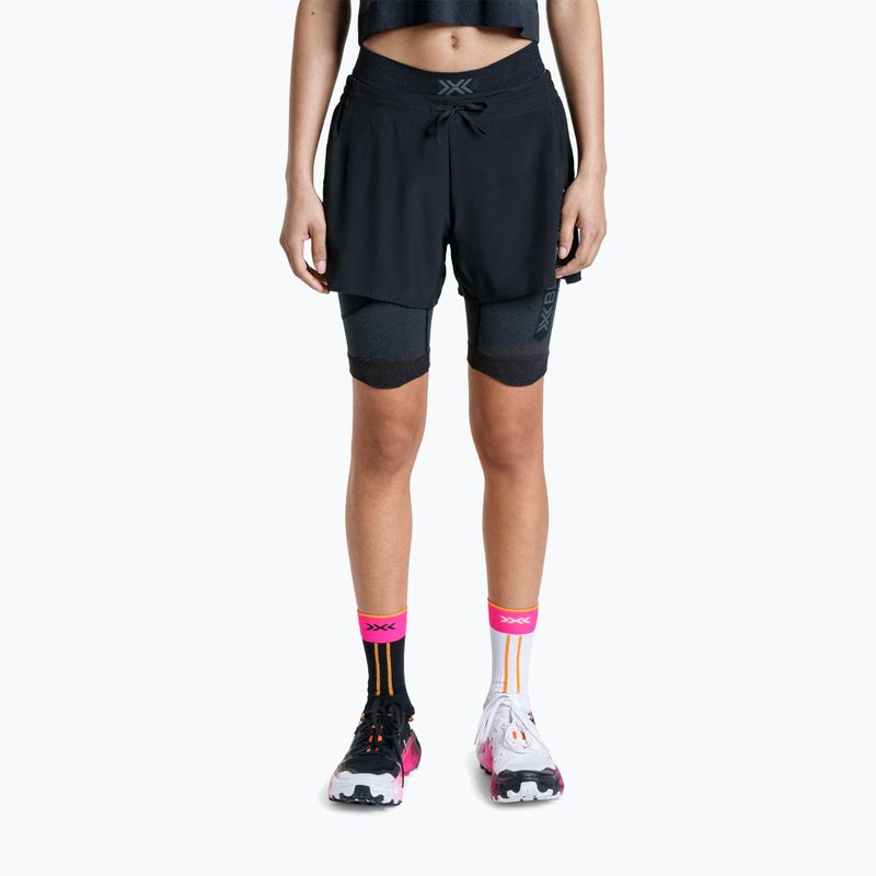 Women's running leggings X-Bionic Xceed Run Tights x black/rhino grey 3