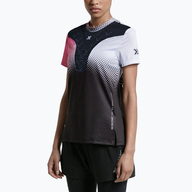 Women's running T-shirt X-Bionic Corefusion Run dot fade/neo pink/white 3